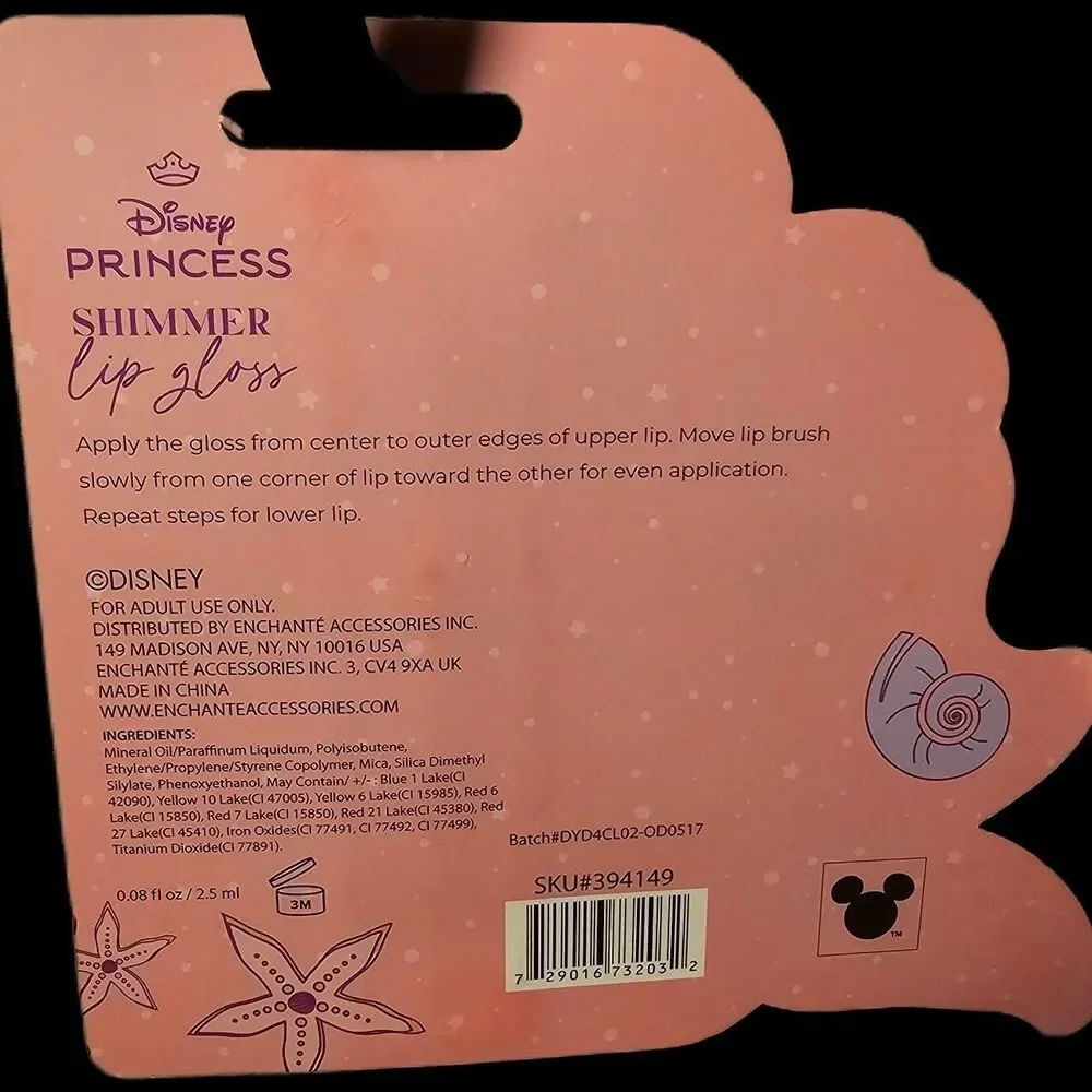Disney Princess Ariel high shy lip gloss ultra hydrating NEW NIB - Picture 3 of 3